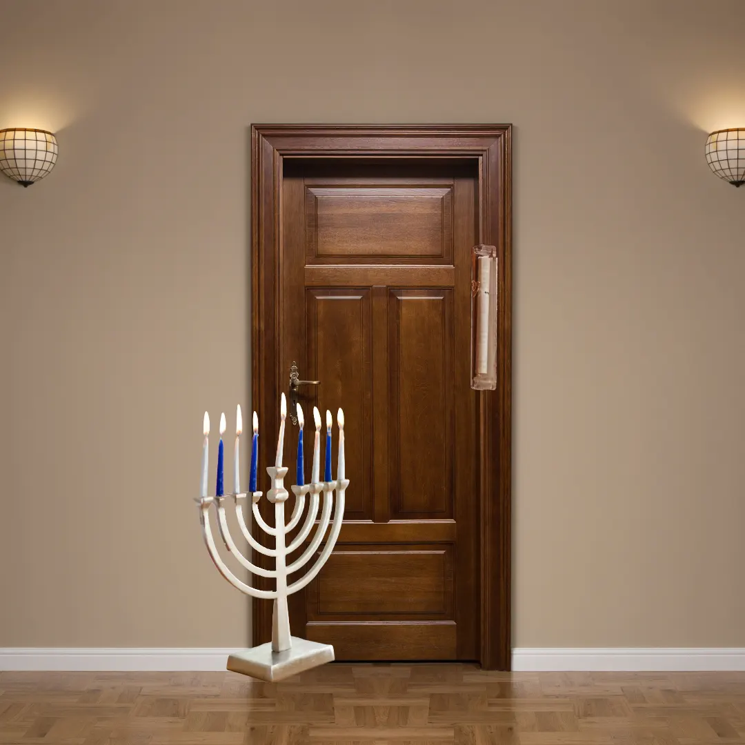 Chanukah Menorah and the Mezuzah